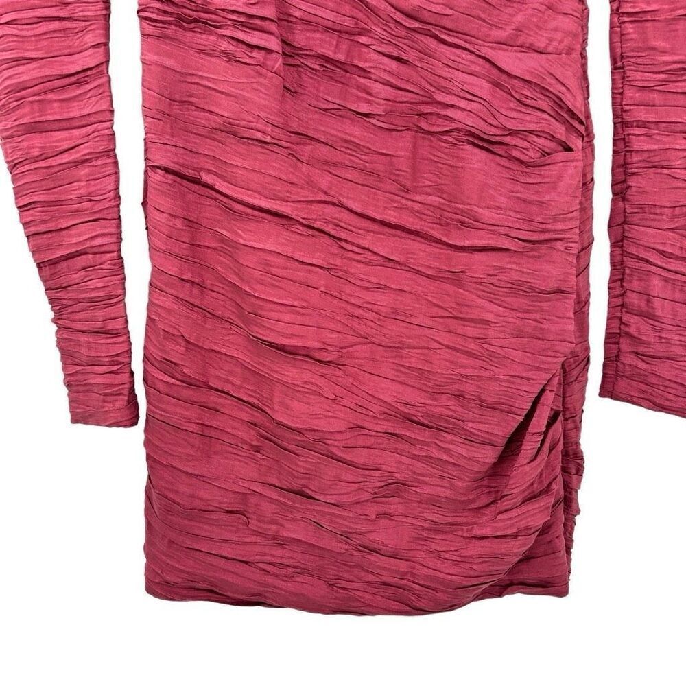 Free People Look of Love Sangria Ruched Bodycon Dress Burgundy Size 4 NWT - Picture 7 of 14